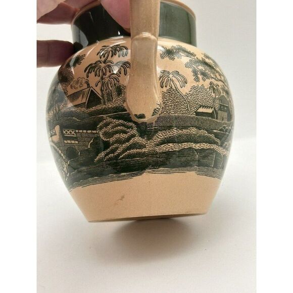Copeland Spode's  Green/Tan Tower Small Pitcher England Small Rare HTF ‎ England - Picture 3 of 10